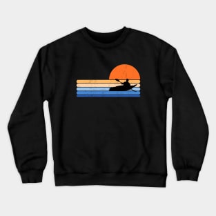 Funny Retro Kayaking Gets Me Wet Kayaker Paddling Boating Crewneck Sweatshirt